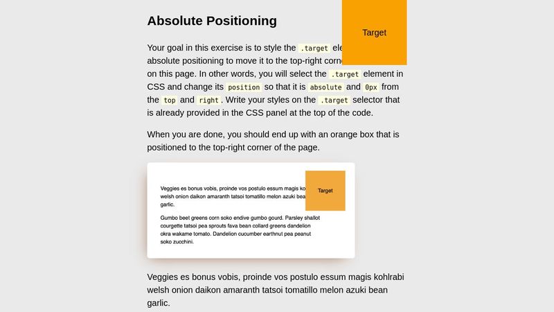 CSS Positioning Practice 1