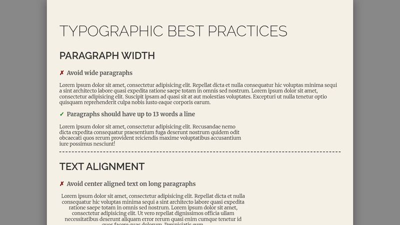 Typographic best practices