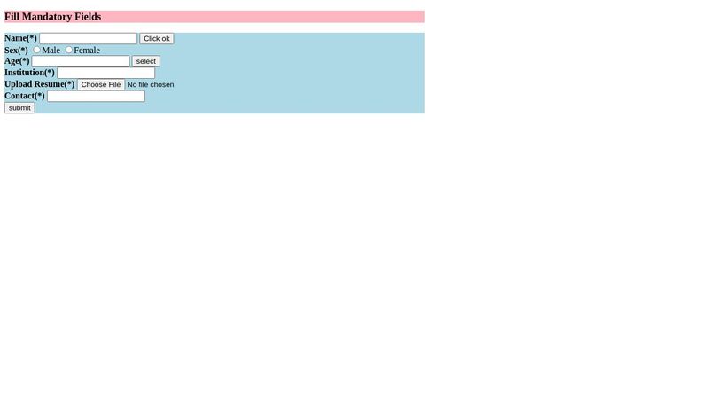 Task Application form html+css