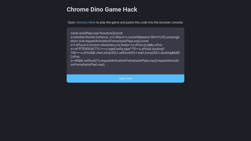 chrome dino game hack