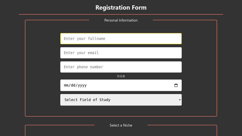 Styled Registration Form HTML and CSS