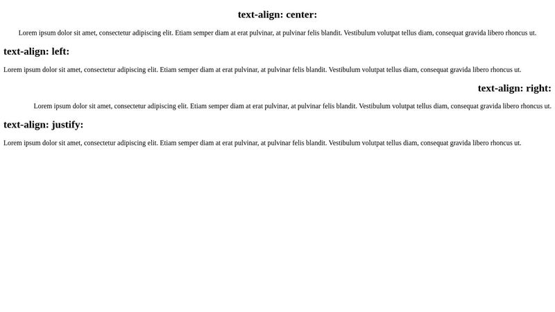 text-align Example