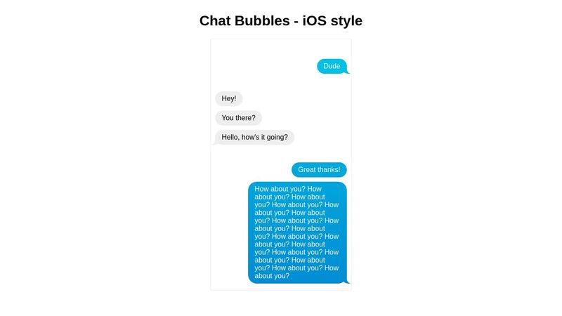 iOS CSS Chat Message Bubbles