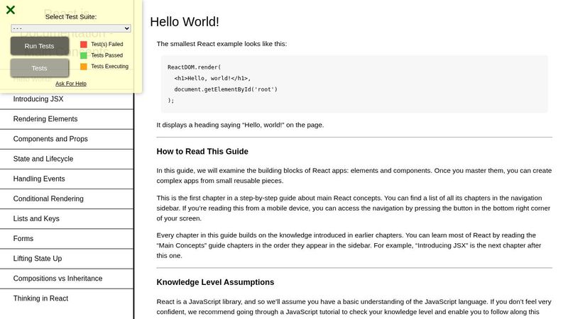 React.js Docs - Basic