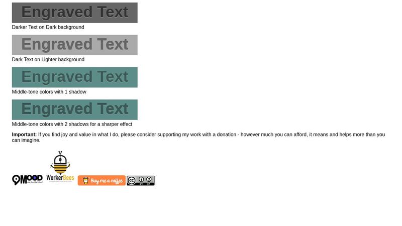 Engraved Text CSS Example