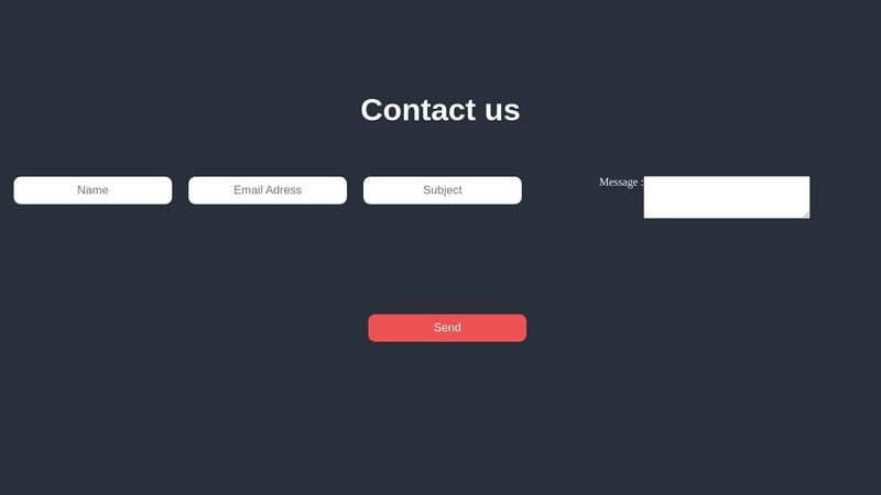 Contact us form using HTML and CSS.