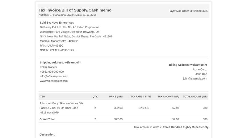 html css invoice template