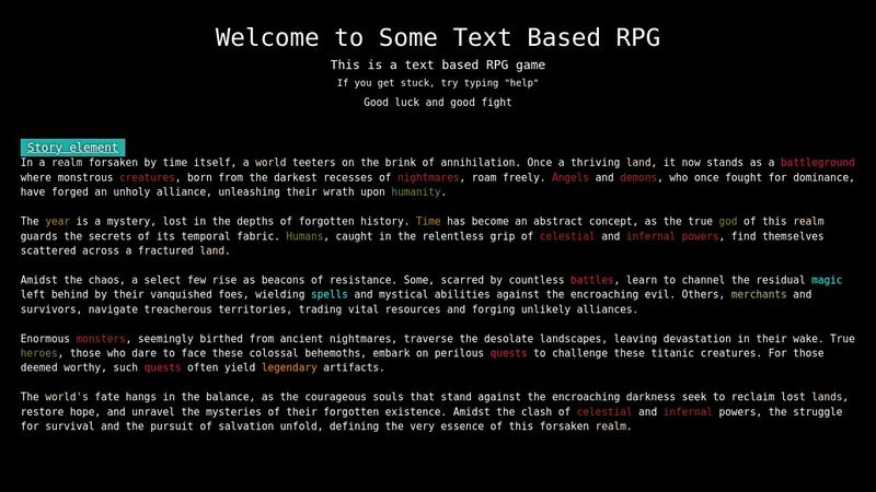 Text Based RPG
