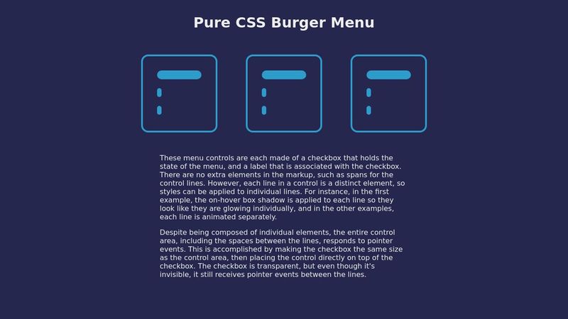 demo: CSS burger menu