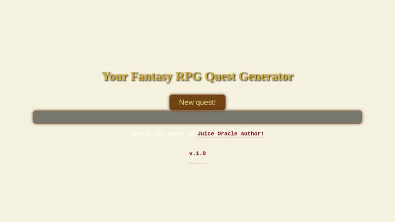 RPG tabletop Quest Generator