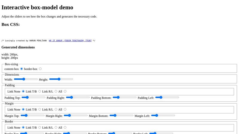Interactive box-model demo