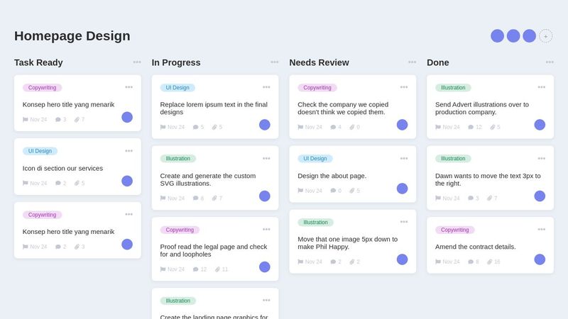 CodePen Home Task Management UI