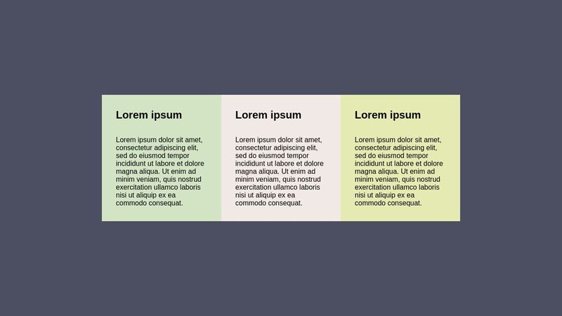 Three-column responsive component with grid