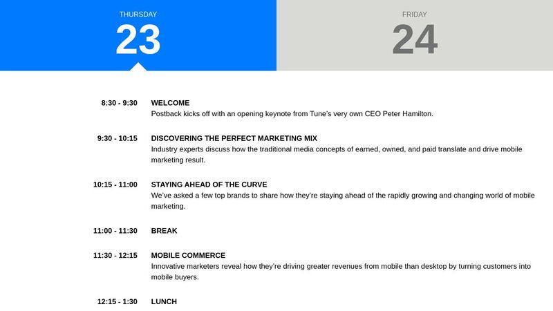 CSS tabs as conference schedule