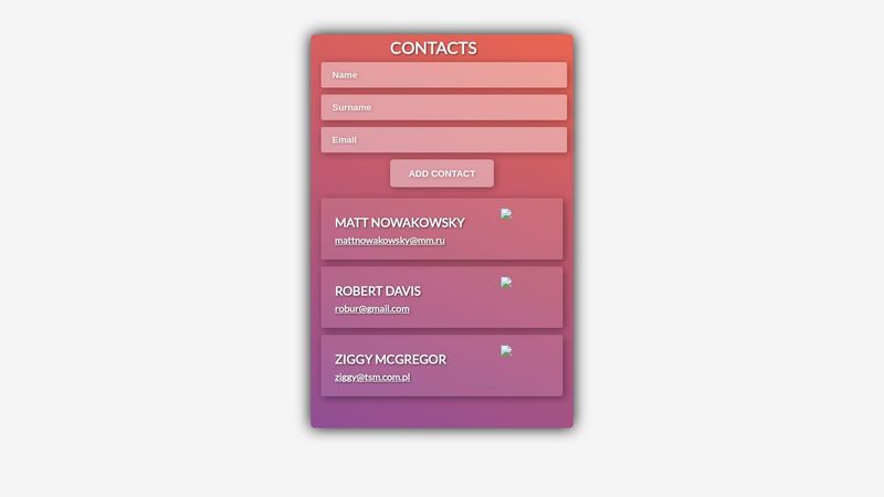 react contact app