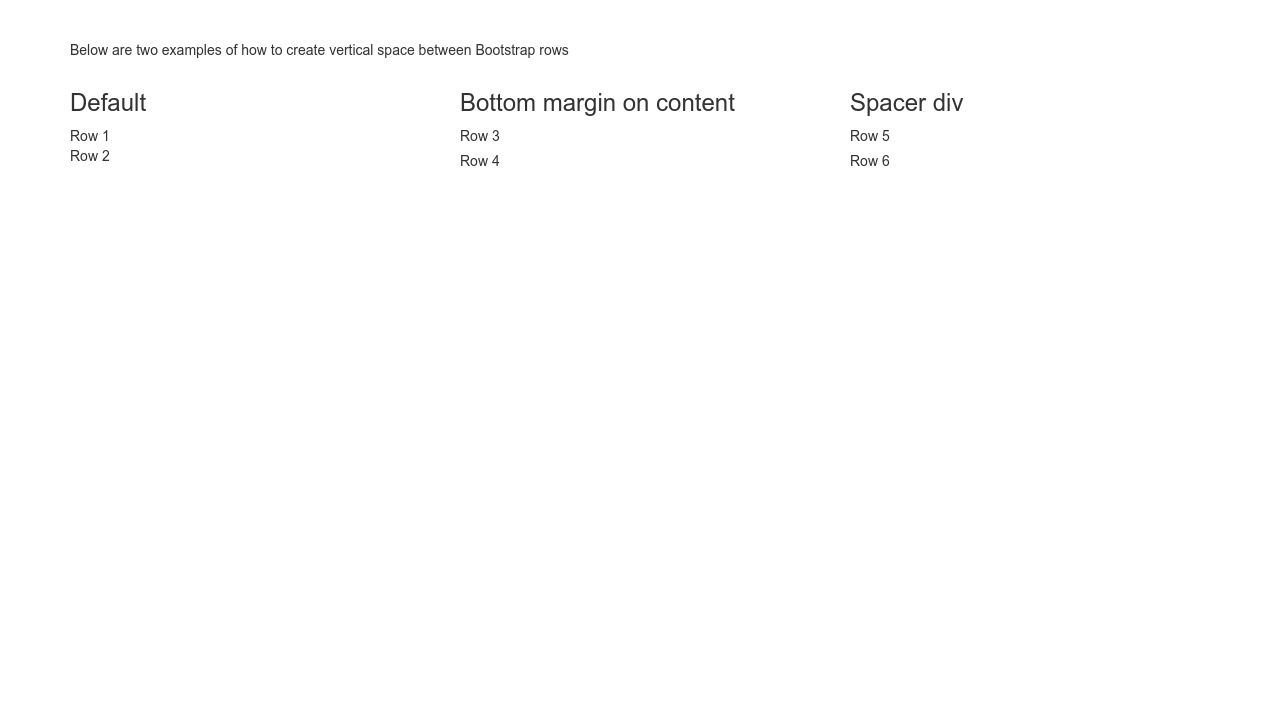 Vertical spacing between bootstrap rows