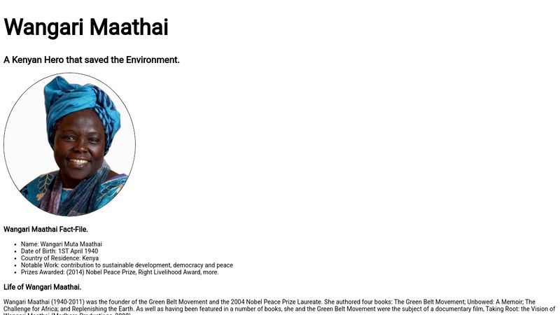 Wangari Maathai – Facts 