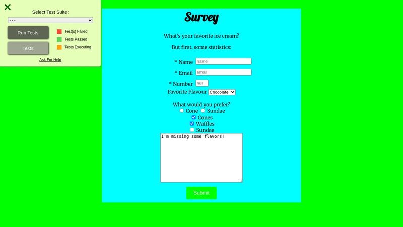 Free Code Camp Challenge - Survey Form image.