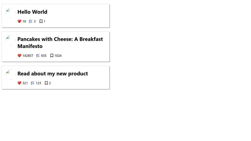Dev.to articles with float based layout