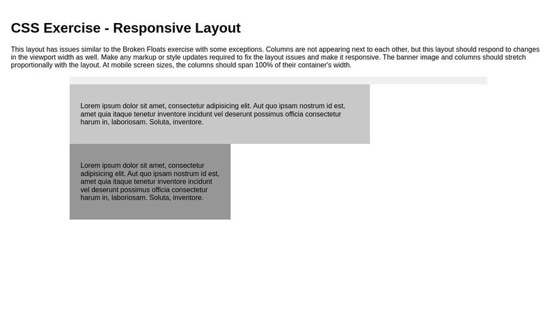 CSS Exercise - Responsive Layout