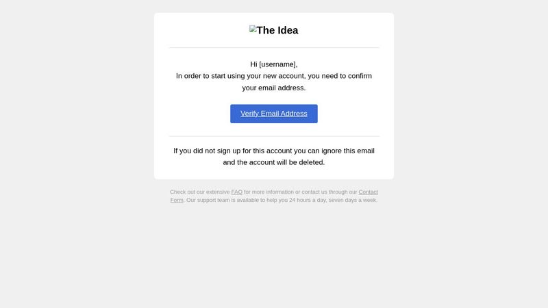 Idea - confirm email template