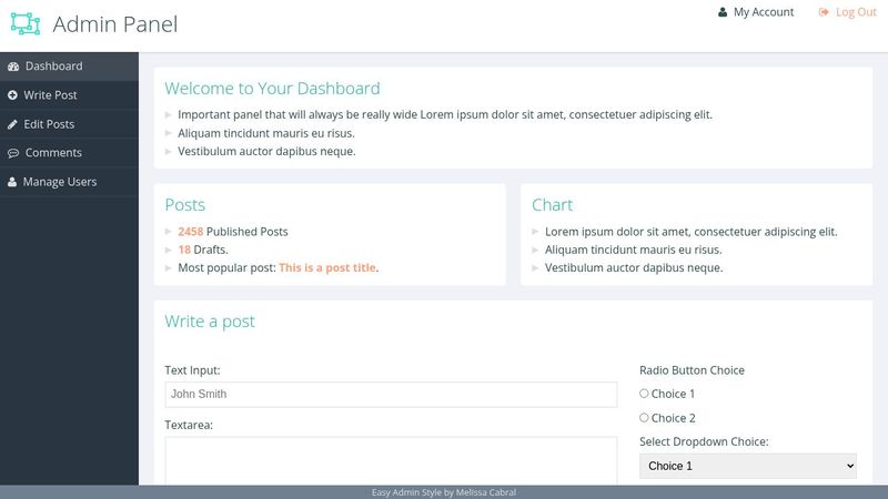 Simple Flat Admin Template
