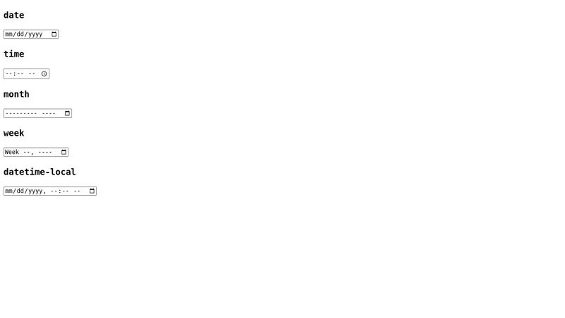 Date and Time HTML input fields