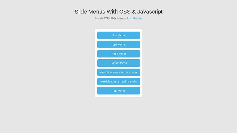 Slide Menus With CSS & Javascript