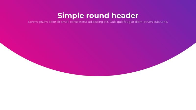 Simple CSS round header