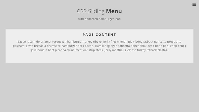 CSS Sliding Menu image.