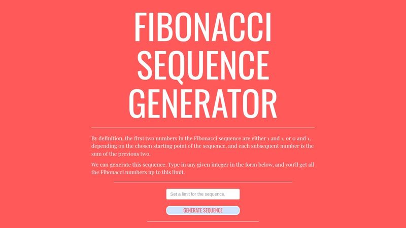 Fibonacci Sequence Generator