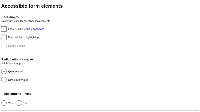 Accessible form elements
