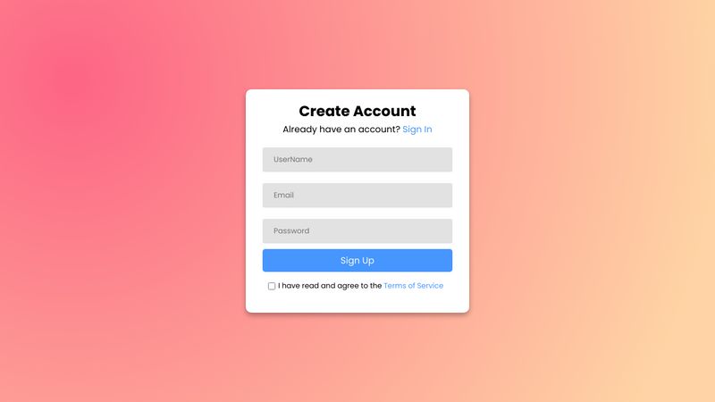 Amazing Signup Form Using HTML & CSS