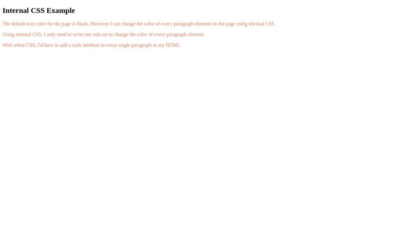 Internal CSS Example