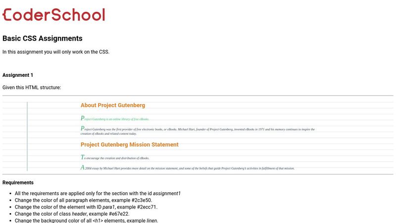Basic CSS Assignments