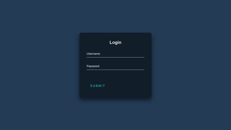 Login Form with floating placeholder and light button