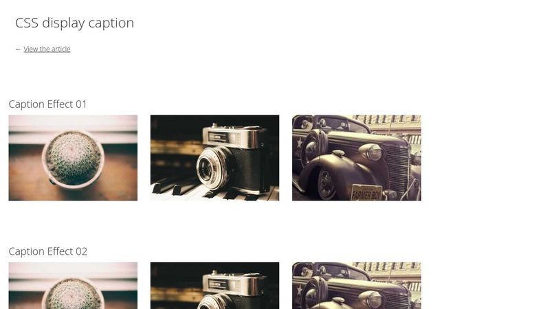 Demo: CSS display caption