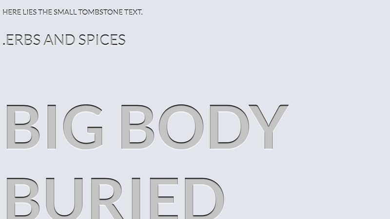 Tombstone Engraving - CSS inset text-shadow