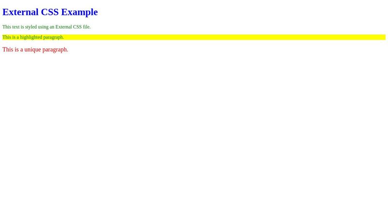 External CSS Example - Precia
