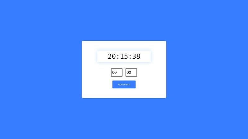 Alarm Clock in HTML CSS & JavaScript