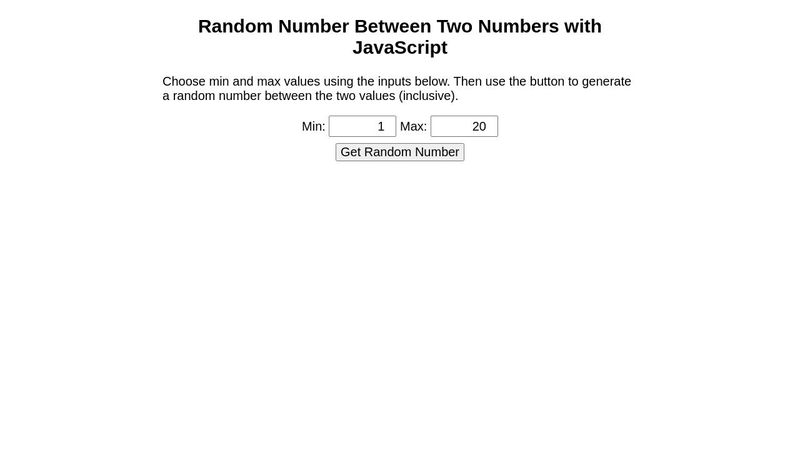 Random Number with JavaScript