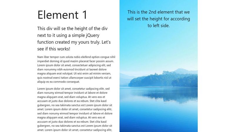 Dynamically resize height on element