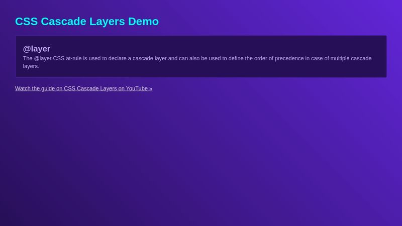 CSS Cascade Layers Demo