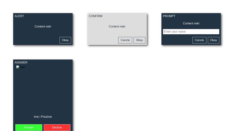 Alert Confirm Prompt boxes