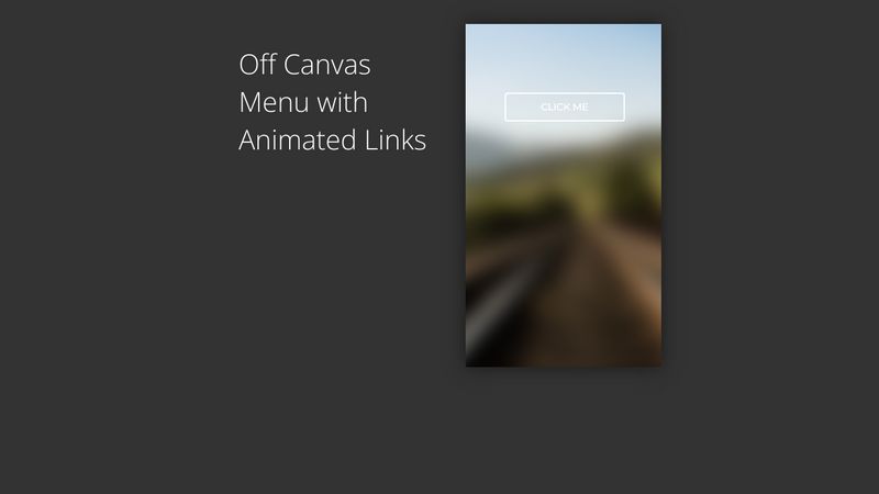 Pure CSS Off Canvas Menu With Animated Links