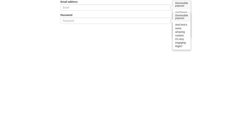 Form tooltip using bootstrap popover