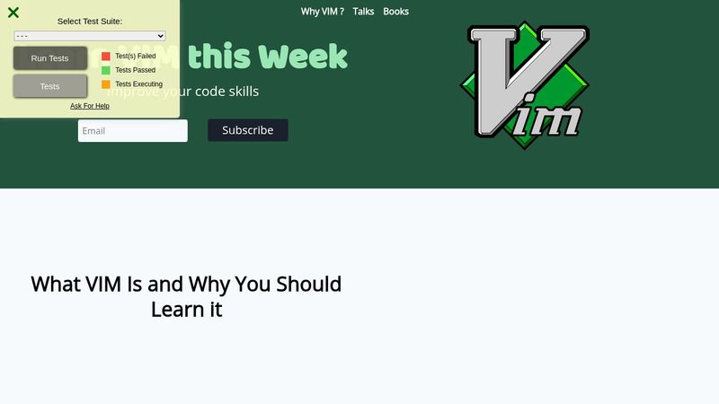 Learn VIM this week - Product Landing Page