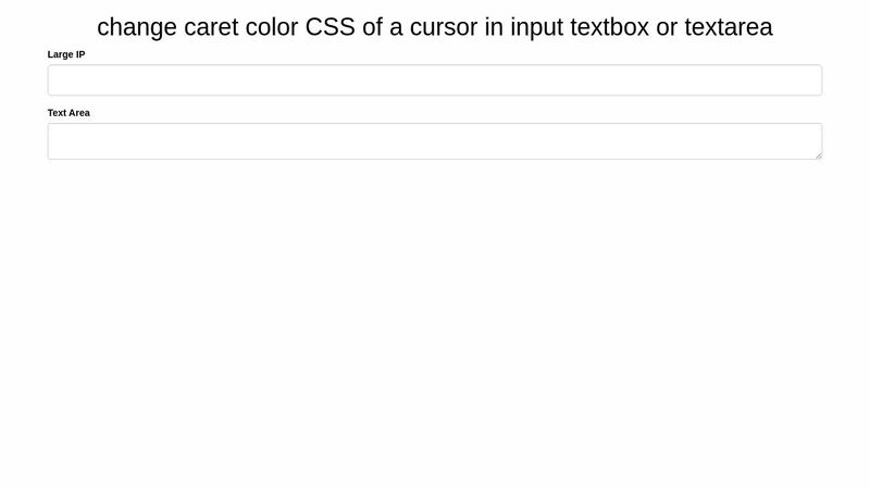 change caret color CSS of a cursor in input textbox or textarea