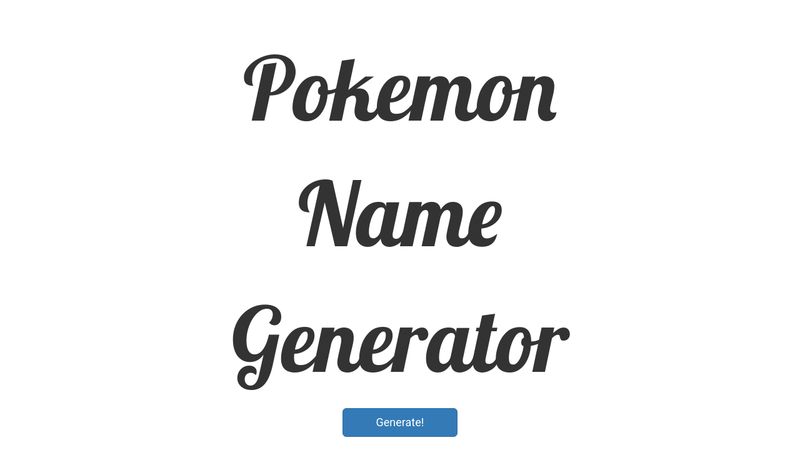 Pokemon Nickname Generator