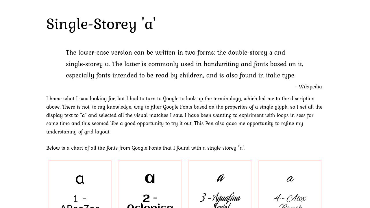 What are the italic serif fonts that have single-storey lowercase